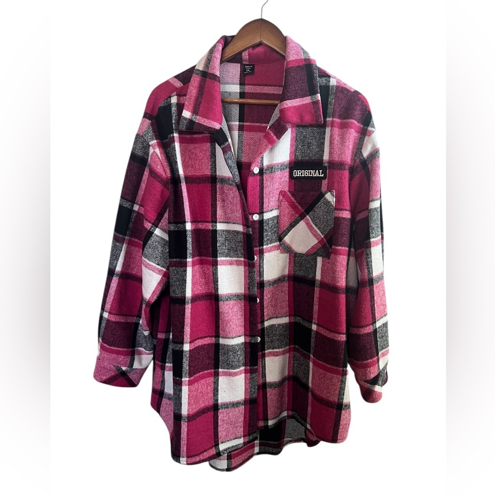 Beautiful Pink, Black, White Plaid Jacket